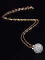 thumb Exquisite Ball Shaped Zircon 18K Gold Plated Copper Necklace 2