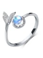 thumb 925 Sterling Silver With Platinum Plated Cute Mermaid tail free size Rings 0