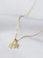 thumb Fresh Gold Plated Tower Shaped Rhinestone S925 Silver Necklace 0