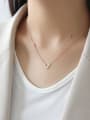 thumb 925 Sterling Silver With Platinum Plated Simplistic word "V" Necklaces 1