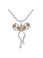 thumb Fashion Water Drop austrian Crystals Butterfly Pendant Alloy Necklace 0