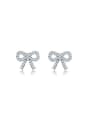 thumb Exquisite Bowknot Shaped Crystal Stud Earrings 0