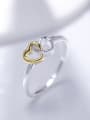 thumb Double Color 925 Silver Heart Shaped Ring 2