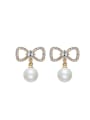 thumb Fashion Bowknot Artificial Pearls Stud Earrings 0