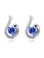 thumb Fashion Heart austrian Crystals Swan Alloy Stud Earrings 0