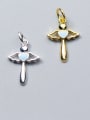 thumb 925 Sterling Silver With Gold Plated Simplistic Angel Charms 0