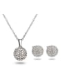 thumb Shining 18K Platinum Plated Ball Shaped Zircon Two Pieces Jewelry Set 0