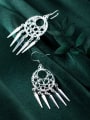 thumb 925 Sterling Silver With Platinum Plated Fashion Hollow Beads  Tassel Earrings 2