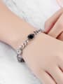 thumb Fashion Black Round Rhinestones Titanium Bracelet 1