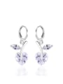 thumb Copper Alloy White Gold Plated Fashion Heart-shaped Zircon drop earring 0