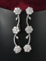 thumb Elegant Plum Blossom Shaped Zircon Drop Earrings 1