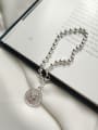 thumb Sterling silver personality chain queen coin bead bracelet 1