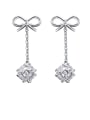 thumb 925 Sterling Silver With  Cubic Zirconia Trendy Bowknot Drop Earrings 0