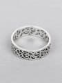 thumb Retro Carved Patterns Silver Ring 0