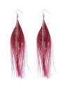 thumb Temperamental Feathers Long Tassel Women's Earrings 0