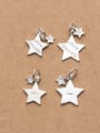 thumb 925 Sterling Silver With White Gold Plated Cute Star Charms 1