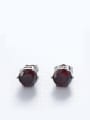 thumb Copper Alloy White Gold Plated Simple style Zircon stud Earring 0