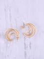 thumb Titanium With Gold Plated Simplistic  Hollow Geometric Hoop Earrings 0