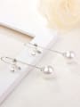 thumb Personality Artificial Pearl Flower Shaped Drop Earrings 1