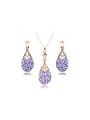 thumb Purple Polymer Clay Water Drop Two Pieces Jewelry Set 0