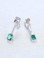 thumb 925 Sterling Silver With  Cubic Zirconia  Delicate Geometric Drop Earrings 3