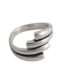 thumb 925 Sterling Silver With Retro Silver  Simplistic Multiple layers of wrong edges Free size Rings 0