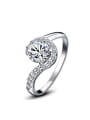 thumb Fashionable Zircons Women White Gold Plated Ring 0