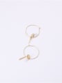 thumb Titanium With Gold Plated Simplistic Round  Pendant  Hoop Earrings 1