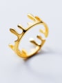 thumb 925 Sterling Silver With 18k Gold Plated Fashion Crown Rings 0