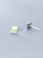 thumb 925 Sterling Silver With Platinum Plated Simplistic Geometric Stud Earrings 3