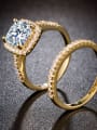 thumb Copper With Gold Plated Delicate Square Cubic Zirconia Engagement Rings 1
