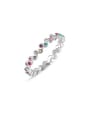 thumb Exquisite Geometric Shaped Colorful Crystals Ring 0