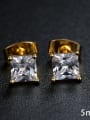 thumb Sterling Silver Square zircons 3MM 4MM 5MM 6MM studs 1