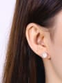 thumb Elegant 925 Silver Artificial Pearl stud Earring 1