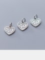 thumb 925 Sterling Silver With Antique Silver Plated Vintage Heart Pendants 1