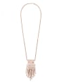 thumb Retro Holow Luxury Alloy Tassel Necklace 2