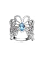 thumb Exaggerated austrian Crystals Butterfly Alloy Ring 0