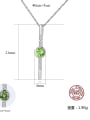 thumb Sterling Silver Green Crystal with 3A Zircon Necklace 2