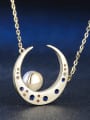 thumb Moon -shape Spine Micro Pave Gold Plated Necklace 3