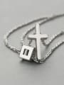 thumb Double Layer Chain Cross Necklace 3