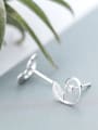 thumb All-match Leaf Shaped S925 Silver Women Stud Earrings 1