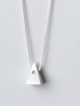 thumb S925 Silver Necklace Pendant female fashion simple geometric conical Necklace temperament personality clavicle chain D4291 0