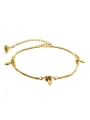 thumb Simple Tiny Leaves Gold Plated Women Anklet 0