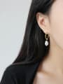 thumb Sterling Silver simple geometric Baroque Freshwater Pearl Earrings 1