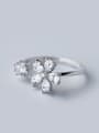 thumb S925 silver fresh flowers zircon opening ring 1