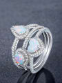 thumb Heart Opal Stone Stacking Ring 0