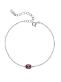 thumb S925 Silver Oval Crystal Bracelet 0