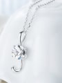 thumb Simple Music Note Cubic austrian Crystal Pendant 925 Silver Necklace 2