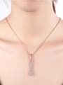 thumb Rhinestone Rose Gold Geometric Shaped Necklace 1