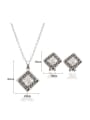 thumb Alloy White Gold Plated Fashion Square-shaped Two Pieces Jewelry Set 3